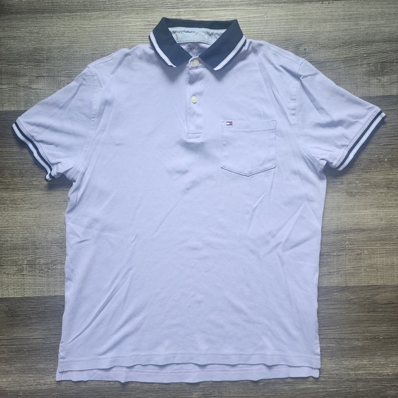 Tommy Hilfiger Other - Tommy Hilfiger Men's Small Short Sleeve Polo Shirt Lavender/Navy